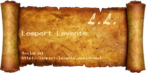 Lempert Levente névjegykártya